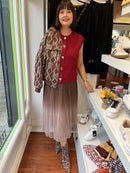 Sydney Jewel Button Knit Vest - Maroon