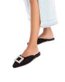 XTI Woven Pearl Mule - Black 142682