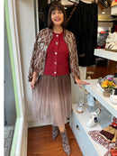 Sydney Jewel Button Knit Vest - Maroon