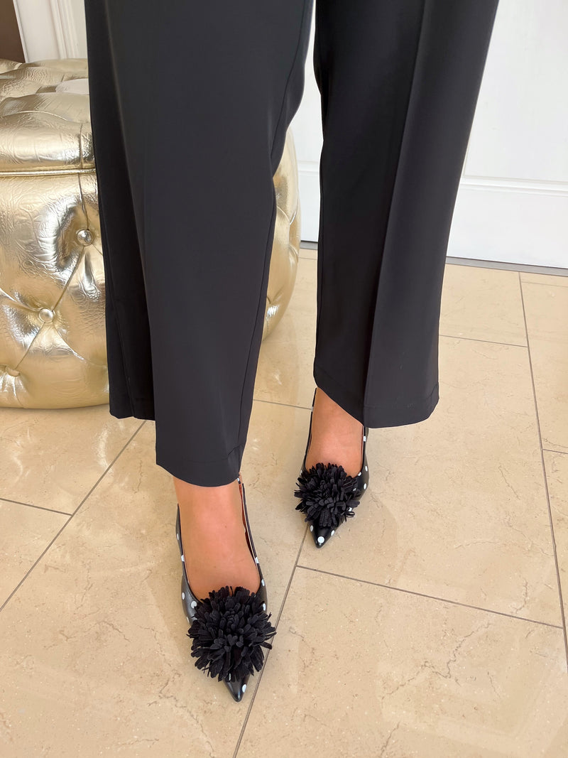 Stephan Polka Dot Sling Back - Black