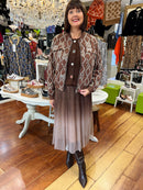 Trey Sequin & Embroidery Bomber Jacket - Chocolate