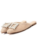 XTI Woven Pearl Mule - Beige  142682