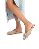 XTI Woven Pearl Mule - Beige  142682