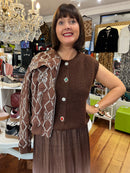 Trey Sequin & Embroidery Bomber Jacket - Chocolate