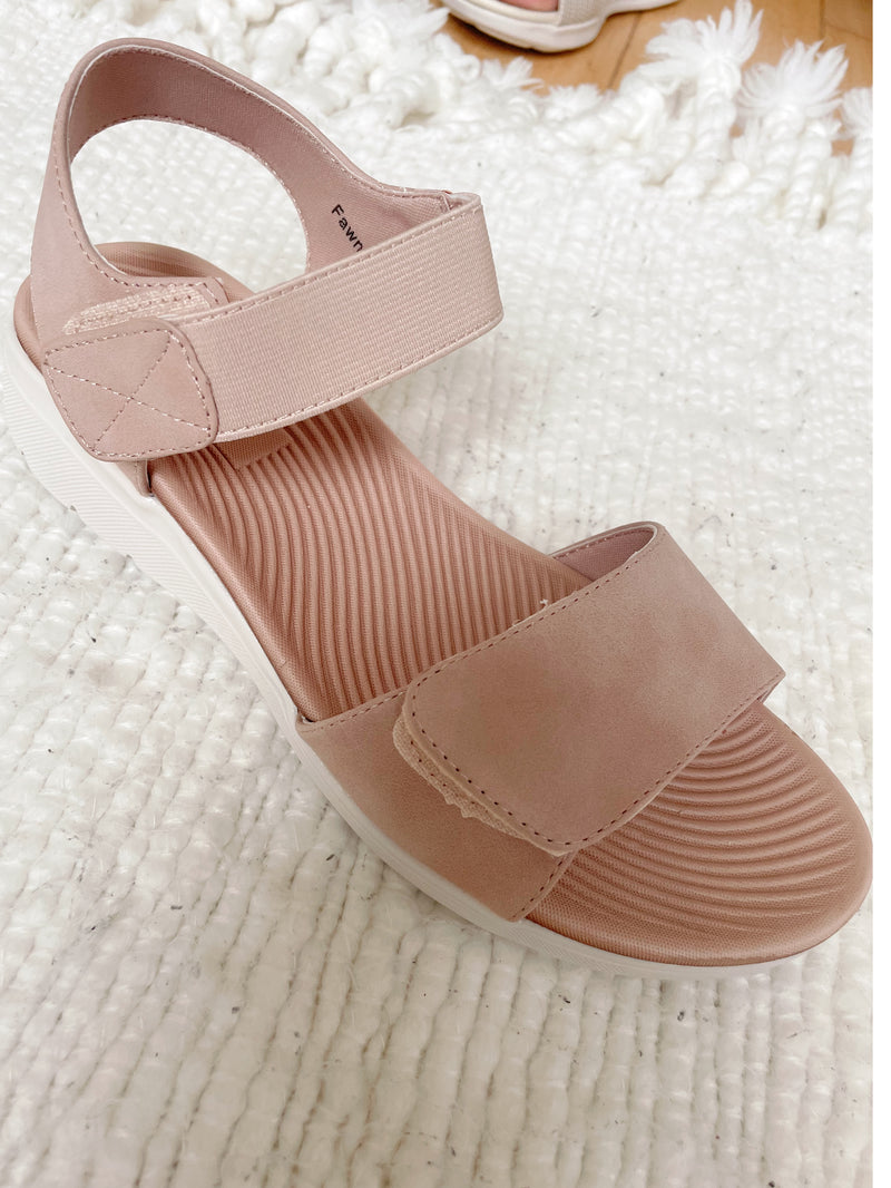 Redz Velcro Comfort Sandal - Blush Fawn