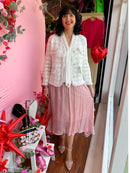 Menbur Crystal Fringe Embellished Platform Stilettos - Blush 24090