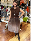 Sydney Jewel Button Knit Vest - Brown