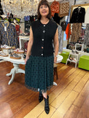 Sydney Jewel Button Knit Vest - Black