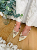 Sorento "Trim Castle" Vintage Cream Pearlescent Stiletto