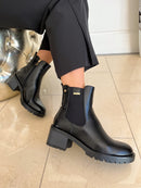 Patrizio 'Loreto' Block Heel Ankle Boot - Black