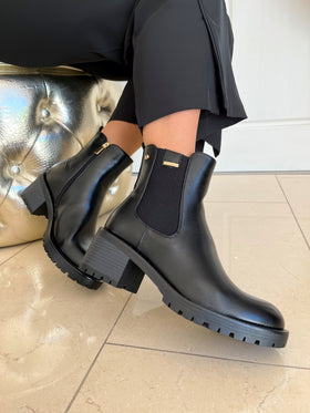 Patrizio 'Loreto' Block Heel Ankle Boot - Black