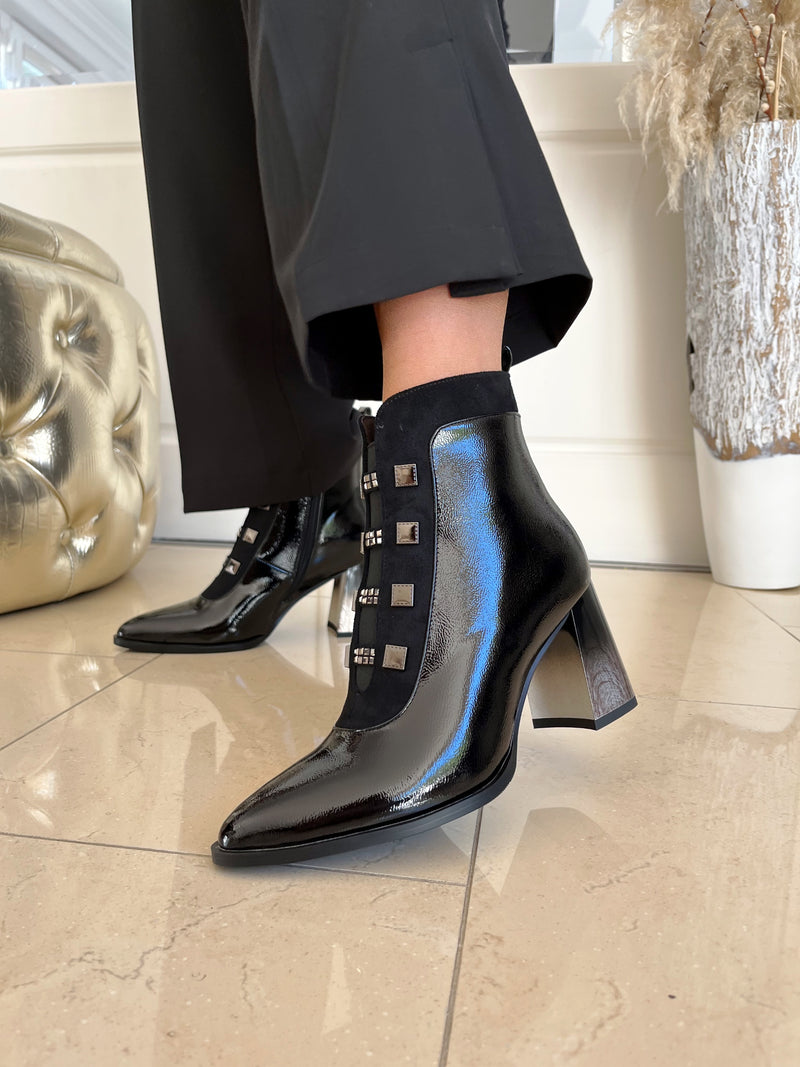 Redz Patent Ankle Boot With Ombré - Black H771