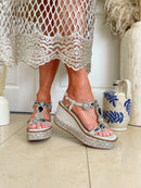 XTI Crystal Wedge Sandal Grey - 142676