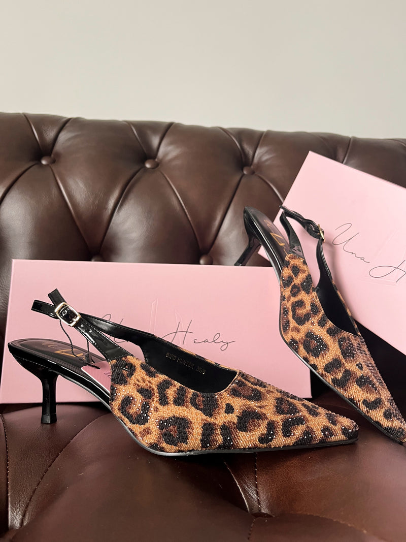 Una Healy “Bird Hunter" Wild Spark Sling Back - Leopard Print