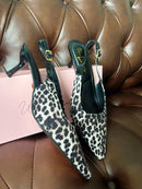 Una Healy “Bird Hunter" Cheetaby Spark Sling Back - Grey Animal Print