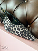 Una Healy “Bird Hunter" Cheetaby Spark Sling Back - Grey Animal Print