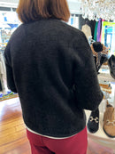 Orla Pearl Button Knit Cardi - Black