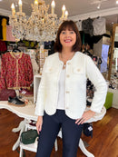 Orla Pearl Button Knit Cardi - Cream