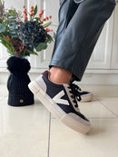 Drilleys "Eighty" Coal Fog Trainers - Black