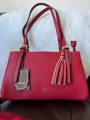 Gionni Charlotte Shoulder Bag With Tassel - Berry Red