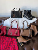 Gionni Charlotte Shoulder Bag With Tassel - Berry Red