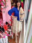 Kendal Fringe & Pearl Knitted Jacket - Sunset Rainbow