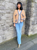 Kendal Fringe & Pearl Knitted Jacket - Sunset Rainbow