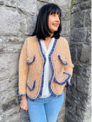 Kendal Fringe & Pearl Knitted Jacket - Sunset Rainbow