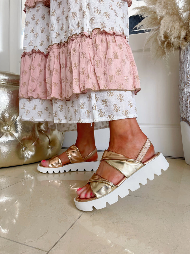 Heavenly Feet 'Sonia' Rose Gold Sandal