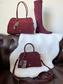 Gionni Adele Suede Mini Tote Bag 11G2792- Burgundy