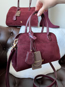 Gionni Adele Suede Mini Tote Bag 11G2792- Burgundy