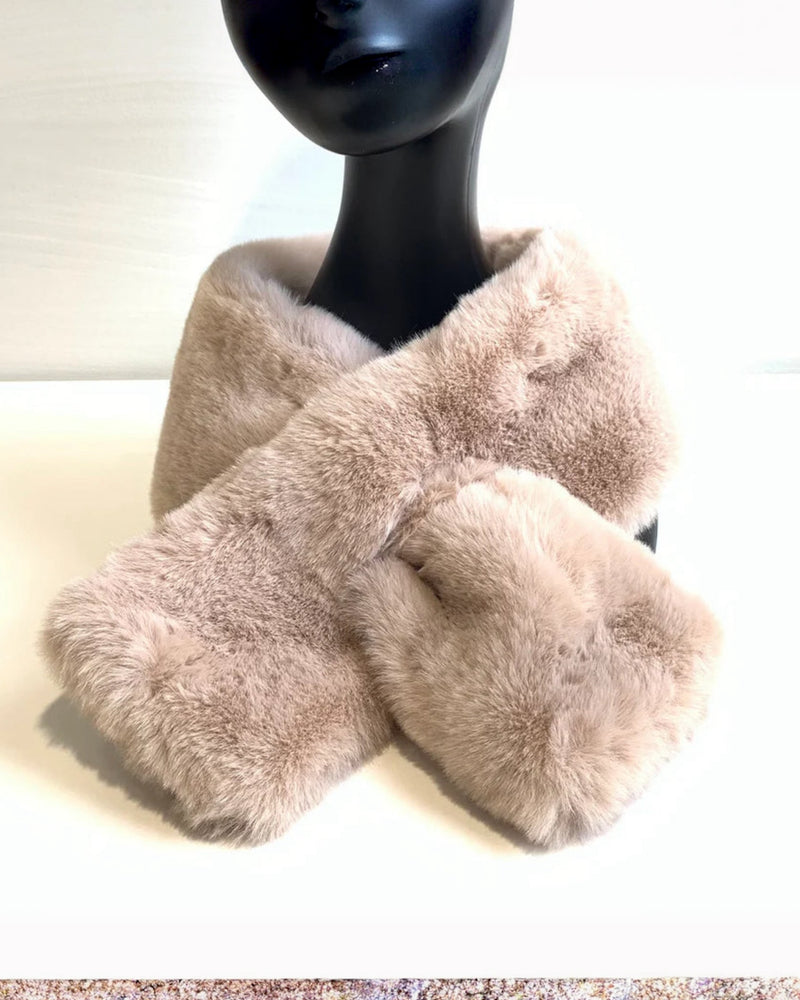 Maisie Faux Fur Neck Collar - Taupe
