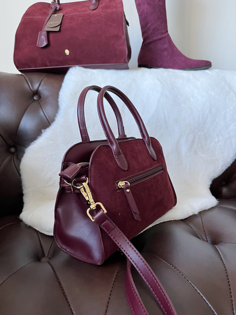 Gionni Adele Suede Mini Tote Bag 11G2792- Burgundy