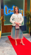 Chrishell Crystal Ombre Pouch Bag - Pink