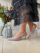 Sorento 'Kilda Beach' Silver Jewels Sling Back