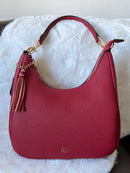 Gionni Charlotte Curved Shoulder Bag With Tassel - Berry Red 11G2818