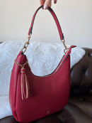 Gionni Charlotte Curved Shoulder Bag With Tassel - Berry Red 11G2818
