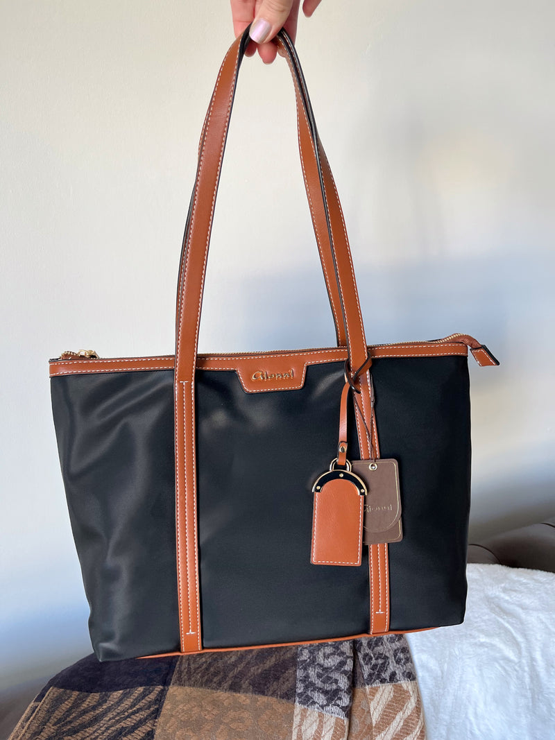Gionni Angele Large Shopper Bag - Black & Tan 11G2821