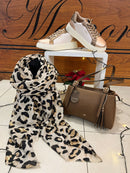 Moira Animal Print Scarf With Gold Speckle