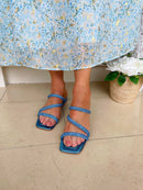 Heavenly Feet "Adeline" Blue Mule Sandal