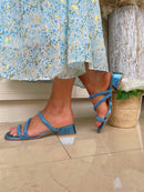Heavenly Feet "Adeline" Blue Mule Sandal