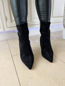 Una Healy 'I Get Around' Vinyl Razzle Crystal Stiletto Boot Black