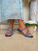 Heavenly Feet "Adeline" Blue Mule Sandal