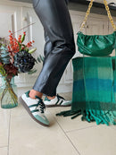 Celtic Ore Chunky Wool Scarf - Mixed Greens