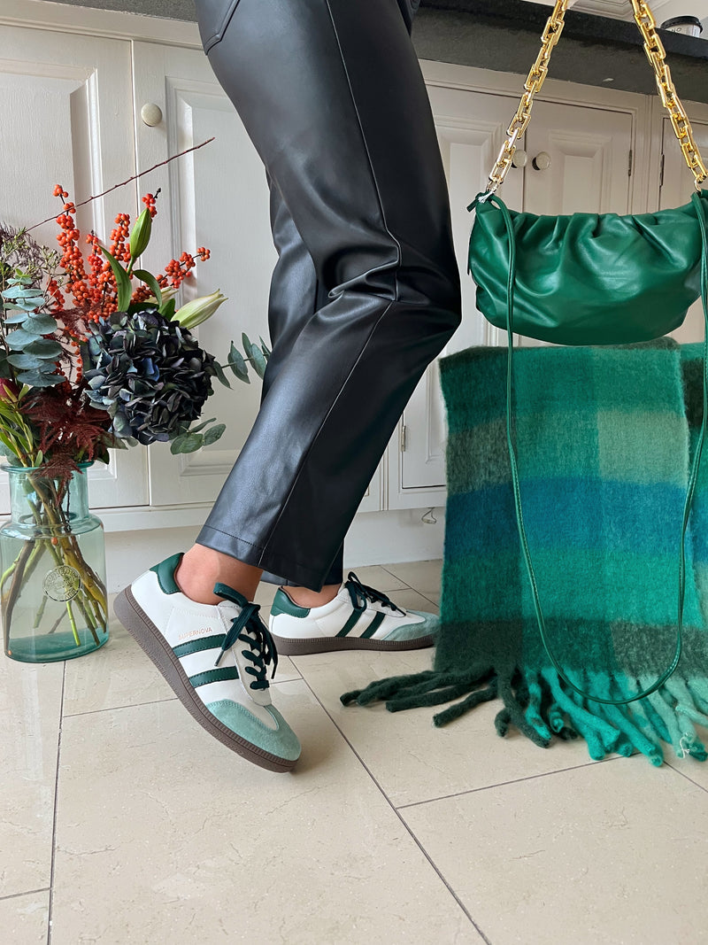 Celtic Ore Chunky Wool Scarf - Mixed Greens