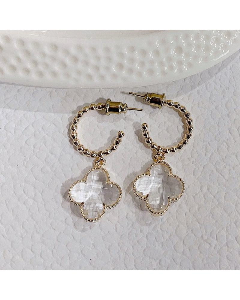Alina Floral Crystal Hoop Earrings