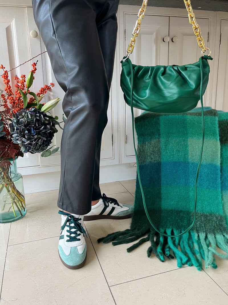 Celtic Ore Chunky Wool Scarf - Mixed Greens