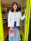 Chrishell Crystal Ombre Pouch Bag - Pink