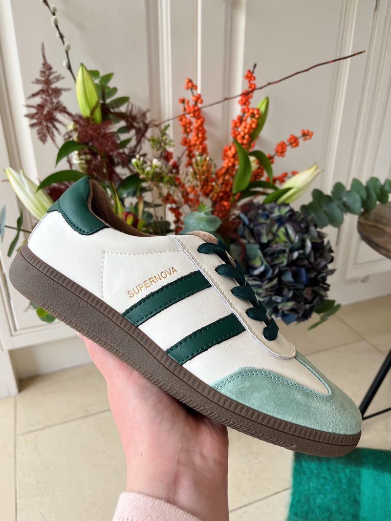 Drilleys "Sixty Four" Forest Cream Trainers