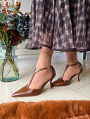 Sorento 'Gardenmorris' Foxey T-Bar Stilletto Light Brown